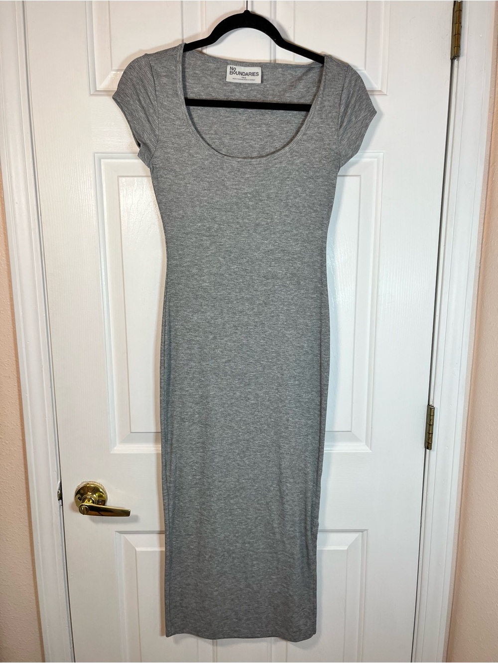 No Boundaries Gray Midi Dress Side Slit Small 4-6